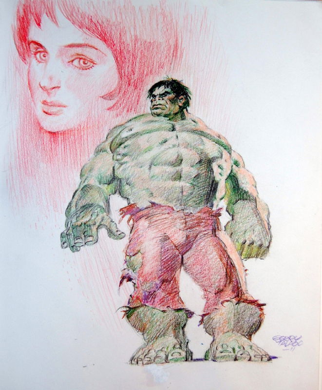 Hulk And Friend Gerry Talaco In Thomas Suhlings Hulk Sketchbook